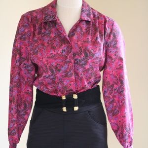 Vintage 80s Pink Blouse - Large **Bundle for $5